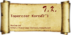 Toperczer Kornél névjegykártya
