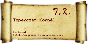 Toperczer Kornél névjegykártya