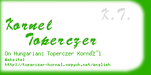 kornel toperczer business card